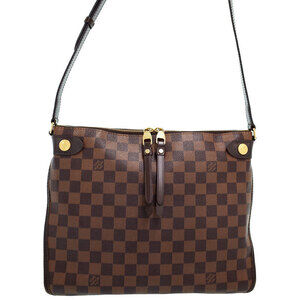 Louis Vuitton Damier Duomo Hobo Shoulder Bag Canvas Ebene Brown Leather